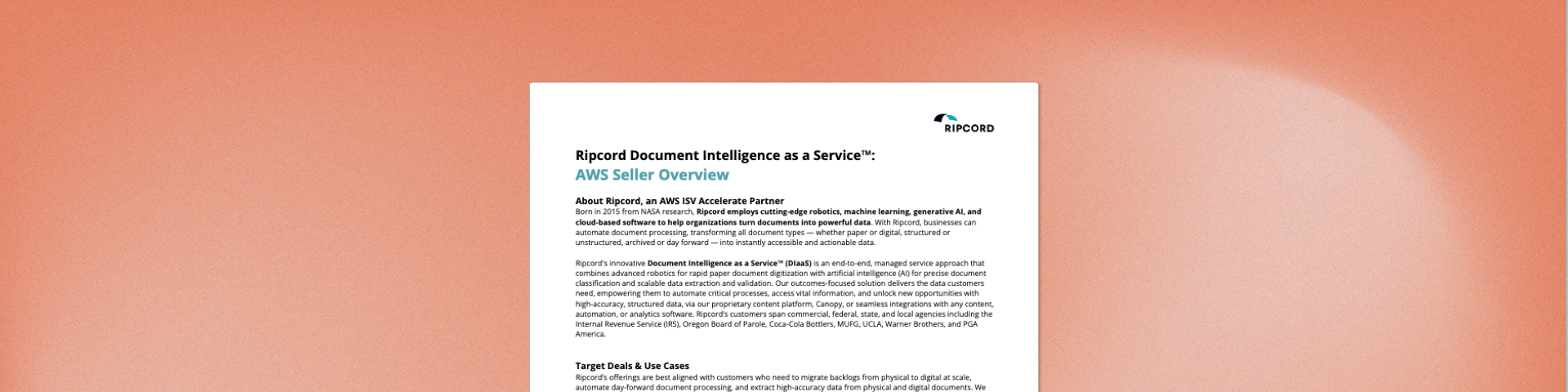 Banner - AWS Seller Overview