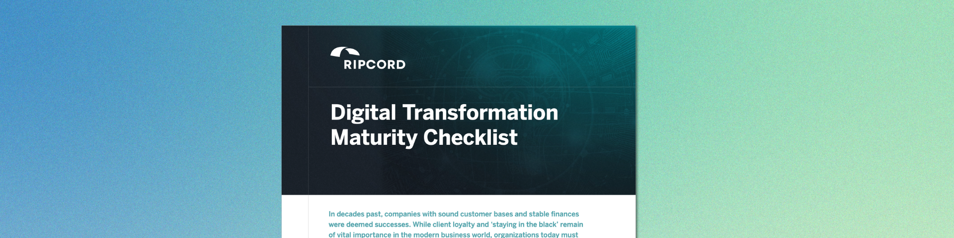 Digital Transformation Maturity Checklist - Ripcord