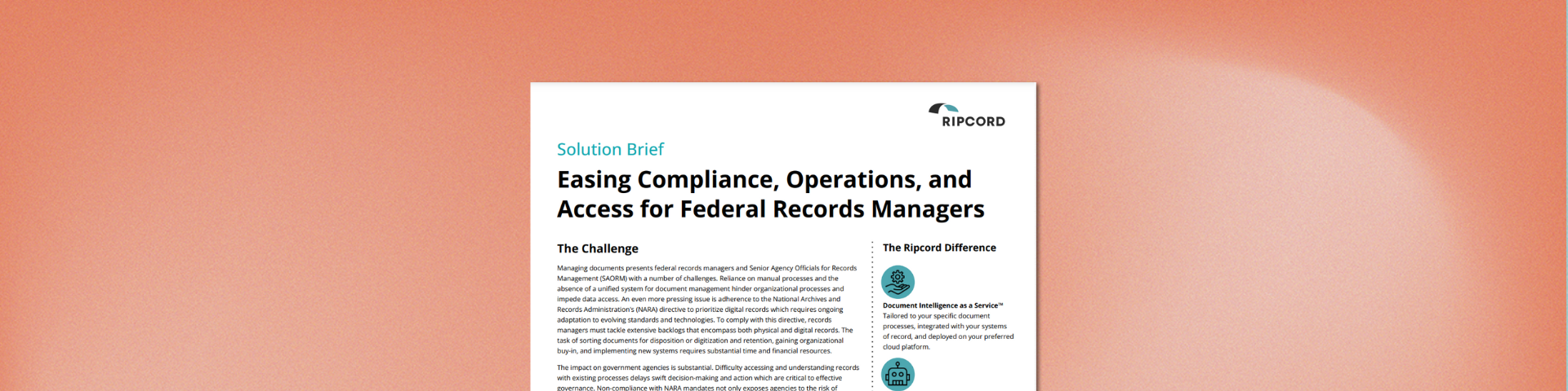 Federal Records Managers Solution Brief - Ripcord