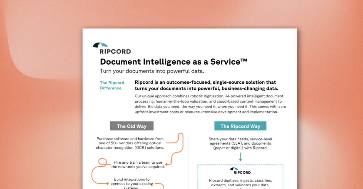 Ripcord Document Intelligence as a Service Overview (The New Way)